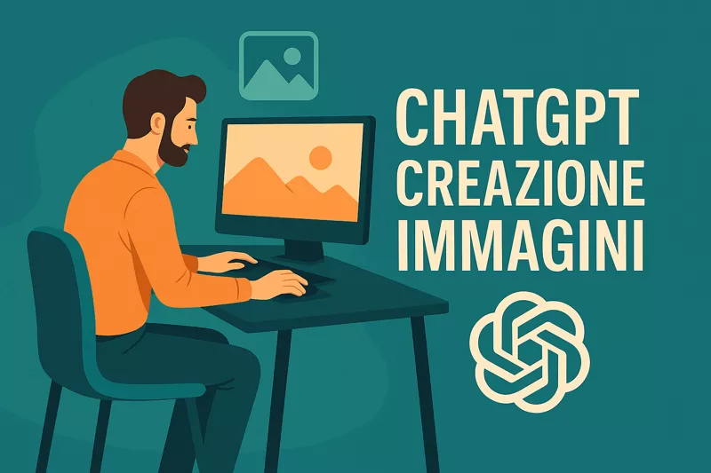 Professionista al computer che utilizza ChatGPT per la creazione di immagini